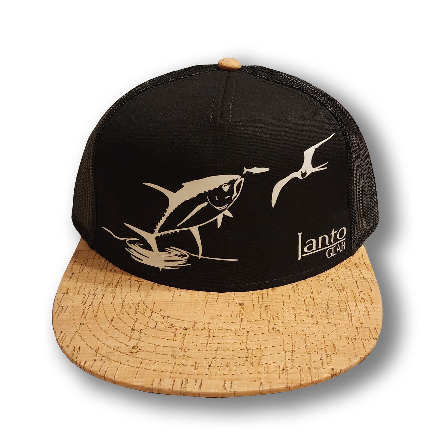 Cork Bill Black Hat - (you pick the design) - Janto Gear