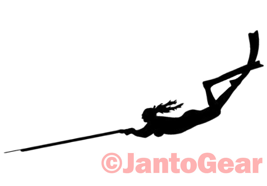 Freediver Speargun Woman - Sticker