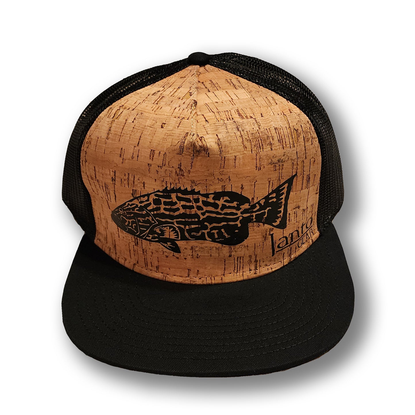 Cork and Black Flat Bill Hat - (you pick the design) - Janto Gear